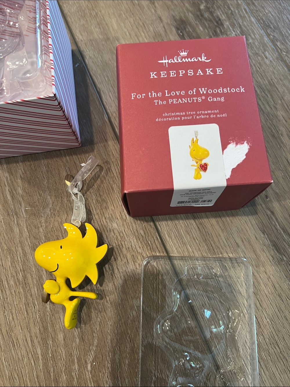Hallmark Yellow Woodstock Peanuts Ornament with Red Heart Accent